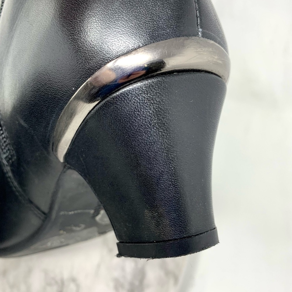 Hotter Dallas Micro Studs Leather Heeled Comfort Boots 10 Neutral Edgy Classic - Picture 10 of 16